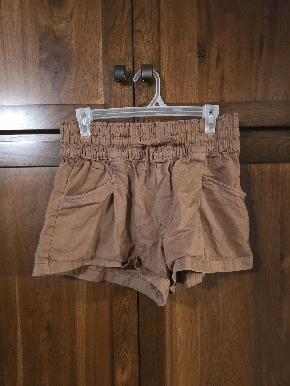 aerie Drawstring Elastic-Waist Utility Shorts - Brown